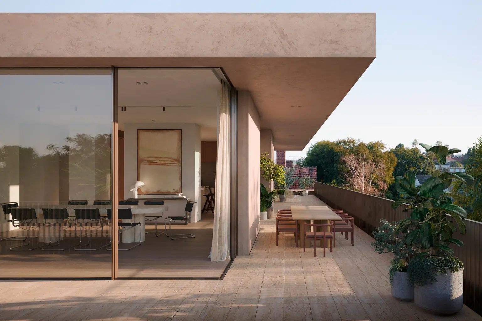 Terrace render from a South Yarra luxury residence
